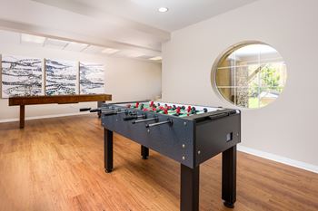 A foosball table